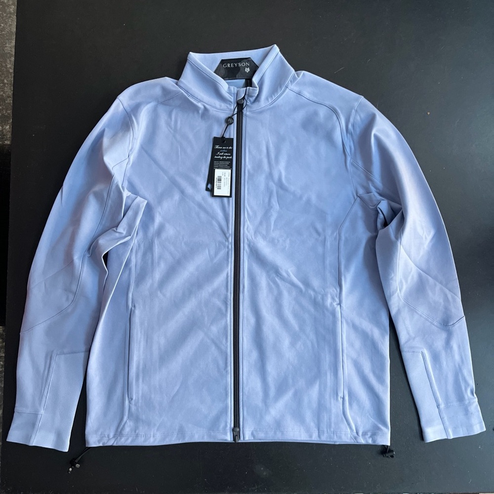 NWT Greyson Golf Sequoia Heron Light Blue Men's Jacket Large Full Zip